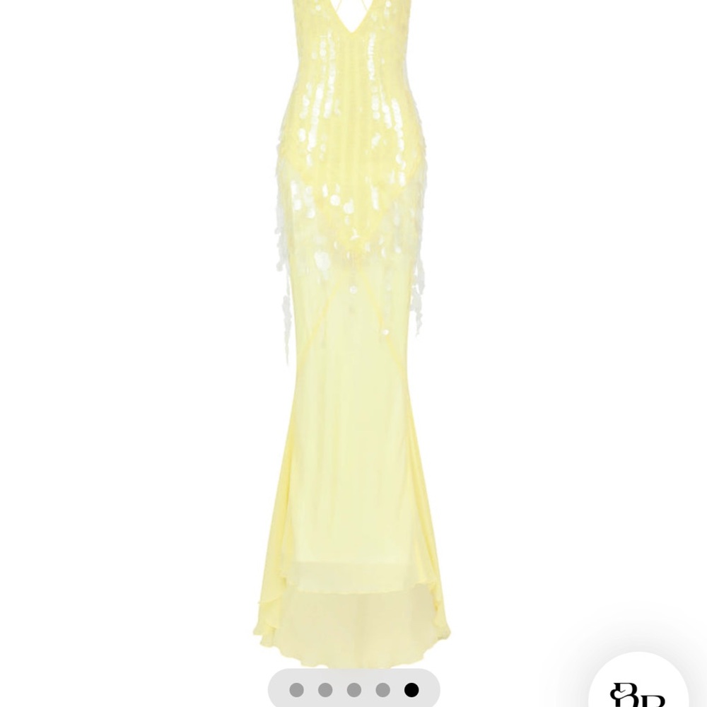 Elegant Yellow Sequin Gown